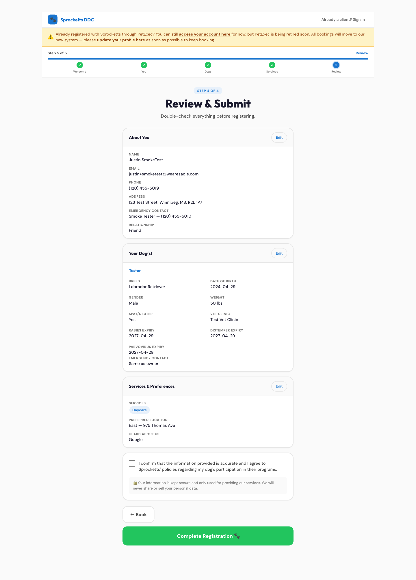 Review and submit